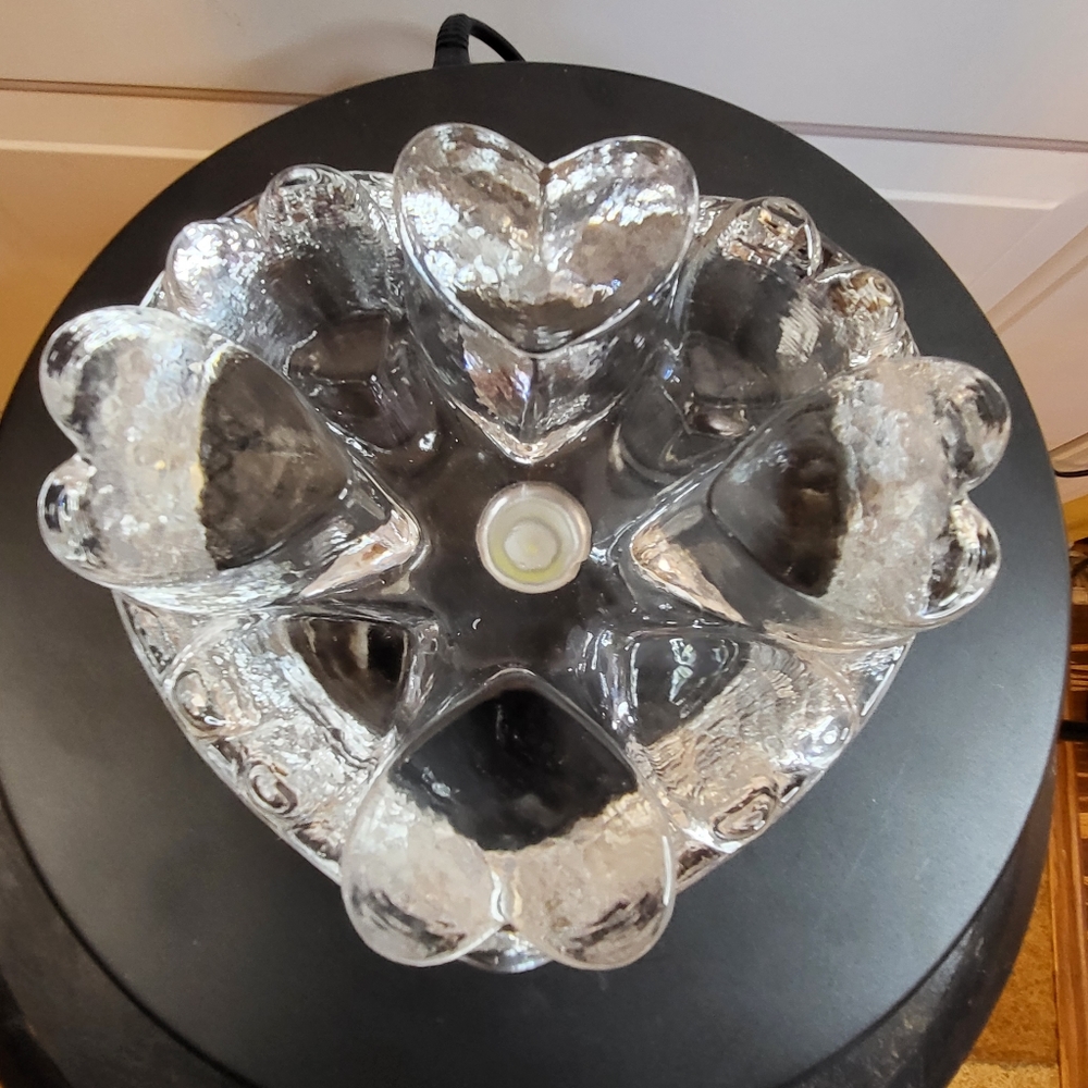 Crystal Ice Glass Heart Votive Candle Holder - Picture 1 of 11